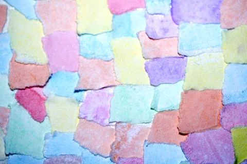 Confetti Patchwork Ripped and Torn Pieces of Watercolour Pastel Paper Piece.. 스톡 사진