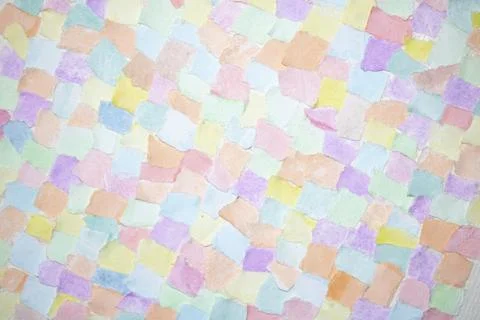 Confetti Patchwork Ripped and Torn Pieces of Watercolour Pastel Paper Piece.. Stock Photos