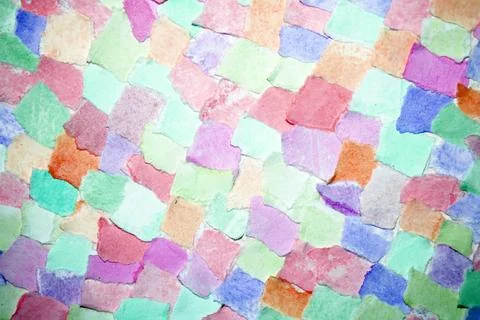 Confetti Patchwork Ripped and Torn Pieces of Watercolour Pastel Paper Piece.. Stock Photos