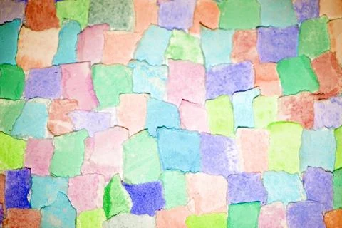 Confetti Patchwork Ripped and Torn Pieces of Watercolour Pastel Paper Piece.. 스톡 사진