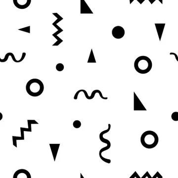 Confetti pattern. Memphis seamless pattern. Vector illustration Stock Illustration