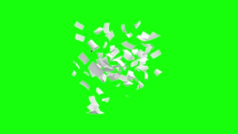 Confetti pieces exploding on vibrant green background Stock Footage 342220008