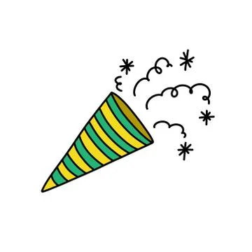 Confetti popper doodle icon, vector illustration イラスト素材