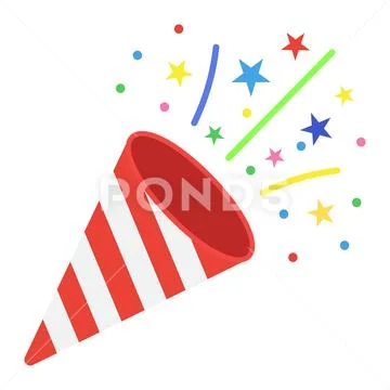 Confetti Popper flat icon, New year and Christmas Stock Illustration