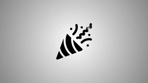 Confetti popper icon animation featuring dynamic black outline morphing int.. Vídeo Stock 346491353