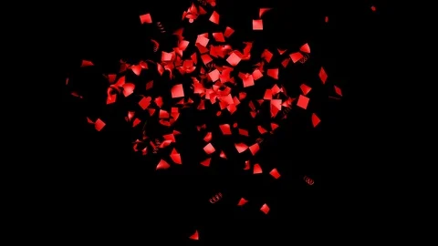 Confetti red fly on an isolated background. The quality of 4K. Alpha mask Stock Footage 103546178