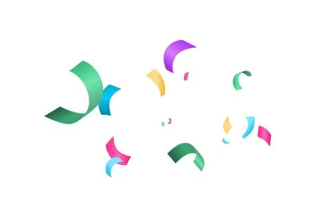 Confetti ribbon vector background. Colorful gradient paper tinsel decoration Stock Illustration