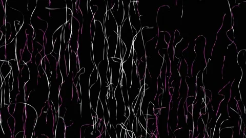 Confetti ribbons with Alpha matters isolated on black, seamless loop Stock Footage 174719734