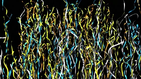 Confetti ribbons with Alpha matters isolated on black, seamless loop Stock Footage 174729990