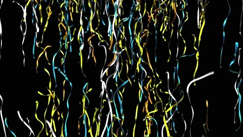 Confetti ribbons with Alpha matters isolated on black, seamless loop Stock Footage 174751950