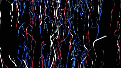 Confetti ribbons with Alpha matters isolated on black, seamless loop Stock Footage 174752116