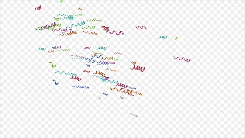 Confetti Ribbons On Alpha Pack Stock Footage 141987553