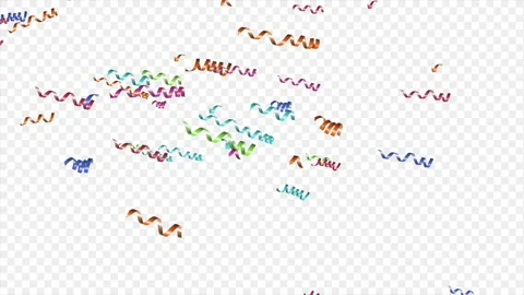 Confetti Ribbons On Alpha Pack Stock Footage 141987844