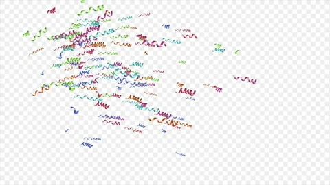 Confetti Ribbons On Alpha Pack Stock Footage 141987951