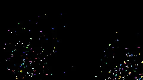 Confetti salute exploding in air on isolated black background. Visual effect  Stock Footage 124675810