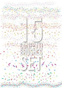 Confetti scatter brushes in brushes panel. Stock Illustration