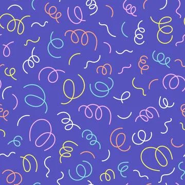 Confetti seamless pattern. Geometric background with different geometric shap Stock Illustration