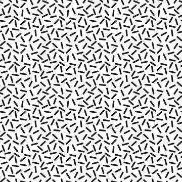 Confetti seamless pattern with messy sticks isolated on white background. Illustrazione stock