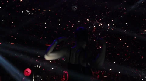 Confetti sequins falling on go go girls dancers Stock Footage 54136642