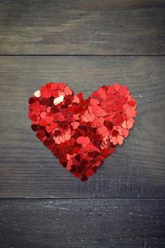 Confetti in shape of heart Stock Photos
