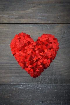 Confetti in shape of heart Stock Photos