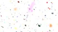 Confetti shapes falling away from camera slow motion DOF loop on white HD Footage