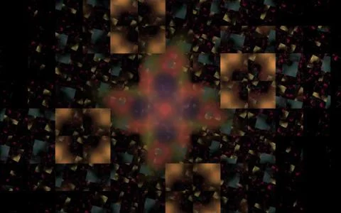 Confetti of squares on a black background Stock Illustration