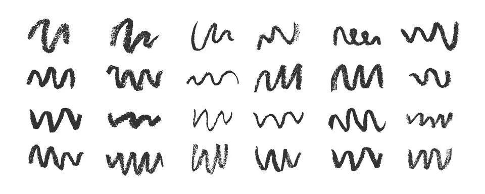 Confetti squiggle scribble set. Vector stock hand draw crayon brush stroke Stock Illustration