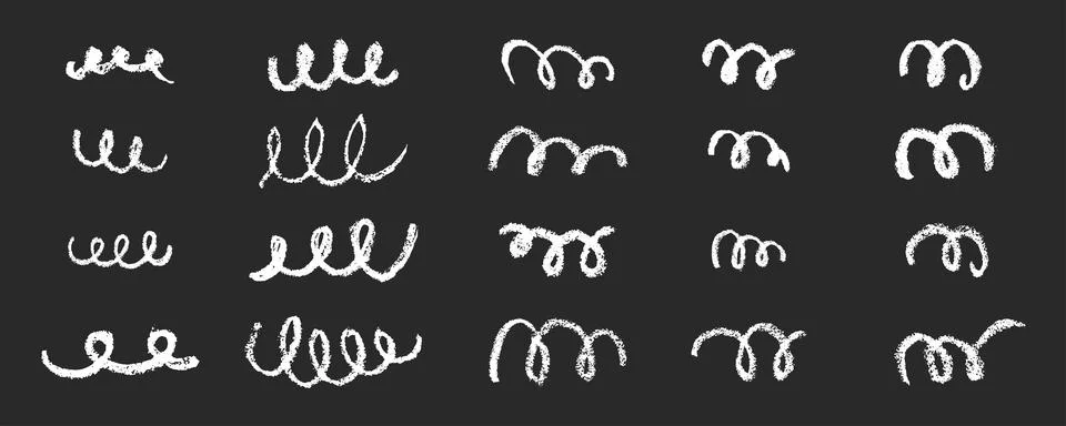 Confetti squiggle scribble set. Vector stock hand draw crayon brush stroke Stock Illustration
