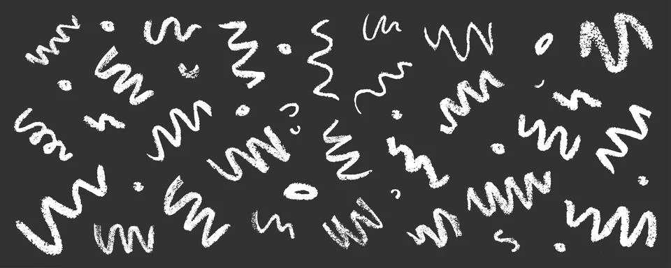 Confetti squiggle scribble. Vector stock hand draw crayon brush stroke Illustrazione stock