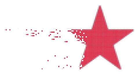 Confetti Star Decomposed Pixel Icon Stock Illustration