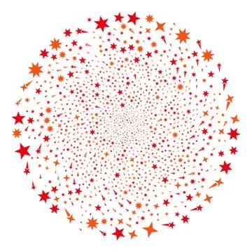 Confetti Stars Curl Exploding Globula Stock Illustration