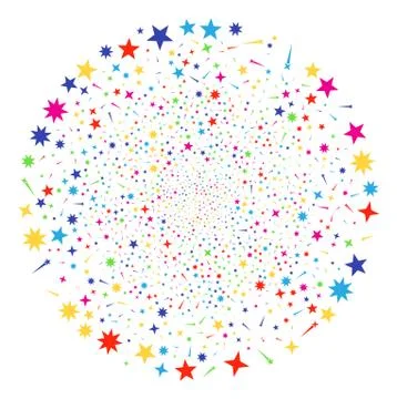 Confetti Stars Exploding Globula Stock Illustration