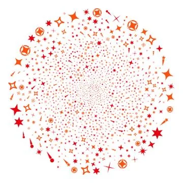 Confetti Stars Twirl Exploding Globula Stock Illustration