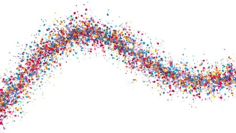 Confetti stream on white Stock Illustration