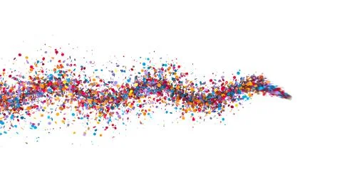 Confetti stream on white Stock Illustration