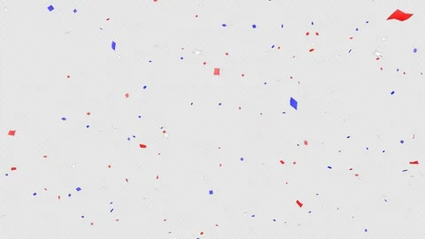 Confetti Trio Fall on Transparent Alpha Stock Footage 303964913
