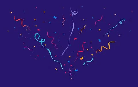 Confetti Vector Background. Party Design With Colorful Confetti. Stock Illustration