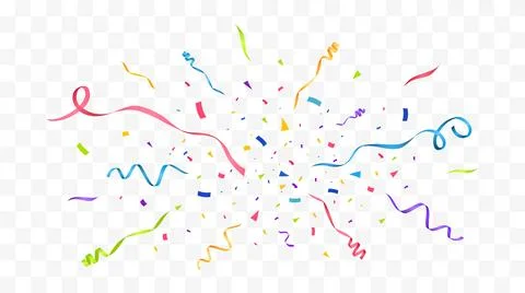 Confetti Vector Background. Party Design With Colorful Confetti. Stock Illustration