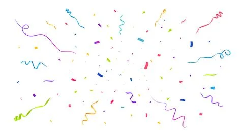 Confetti Vector Background. Party Design With Colorful Confetti. Stock Illustration