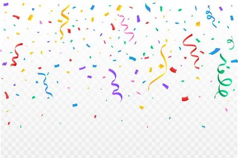 Confetti vector for the carnival background. Multicolor party ribbon and conf Illustrazione stock