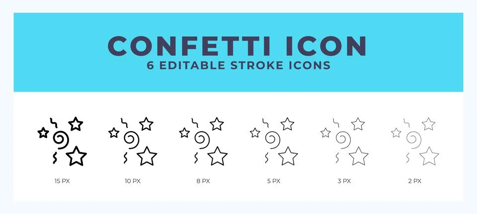 Confetti vector icon. With different stroke vector illustration. 스톡 일러스트