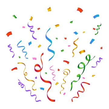 Confetti vector illustration for carnival background. Party elements explosio Stock Illustration