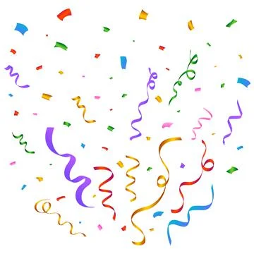Confetti vector illustration for carnival background. Party elements explosio Stock Illustration