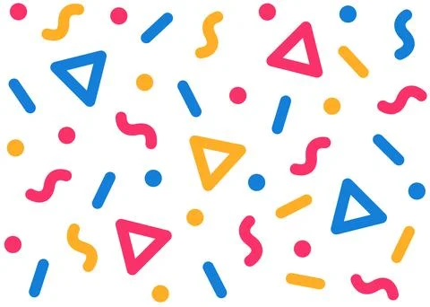 Confetti vector pattern line geometric shape background Stock Illustration