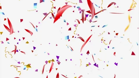 Confetti on white background Christmas abstract decorations colourful sparkling Stock Footage 336445272