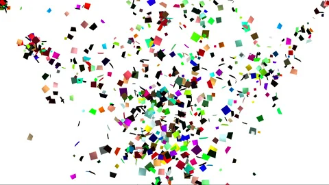 Confetti on white background, flying up Stock Footage 141638962