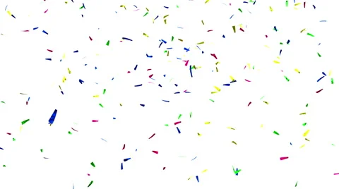 Confetti on White, loop, alpha matte.  Loop Video stock 58286806