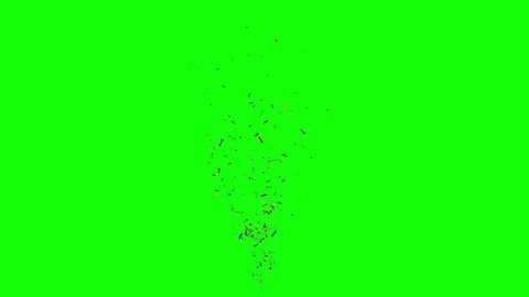Confetty 9 types motion graphics green background Stock Footage 123944899