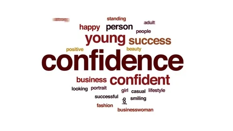 Confidence animated word cloud, text design animation. Stock Footage 75066843